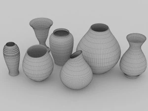 vase set 7 pieces 3D Model