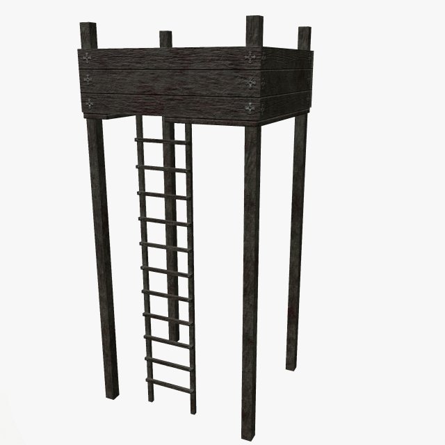 archer tower level 1 pbr low poly Model 3D .c4d .max .obj .3ds .fbx .stl .blend 