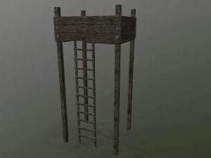 archer tower level 1 pbr low poly 3D Model