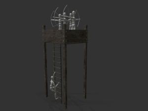 archer tower level 1 pbr low poly Model 3D