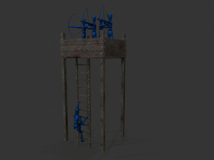 archer tower level 1 pbr low poly Model 3D