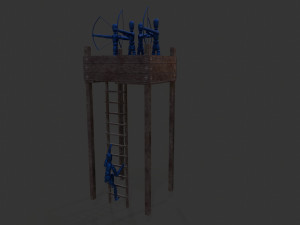 archer tower level 1 pbr low poly Model 3D