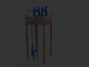 archer tower level 1 pbr low poly 3D Model