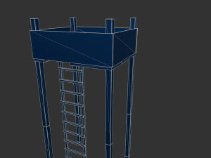 archer tower level 1 pbr low poly 3D Model