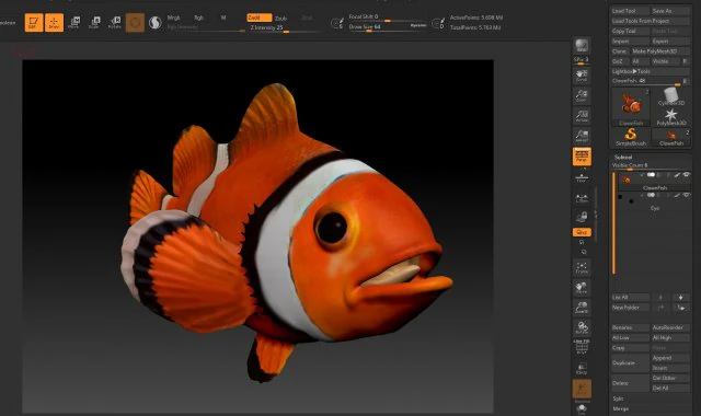 clown fish 3D Model .c4d .max .obj .3ds .fbx .stl .blend 