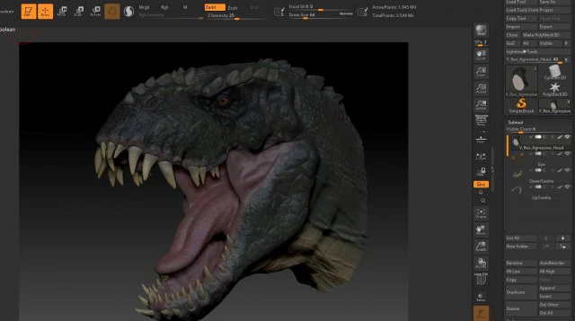 v rex head sculpt project 3D Model .c4d .max .obj .3ds .fbx .stl .blend 