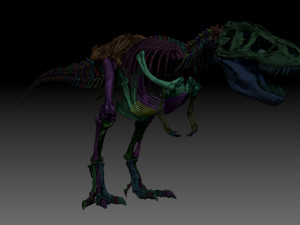 sub tyrannosaurus rex full skeletons - subrex sculpt 3D Model