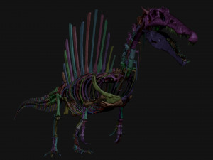 spinosaurus full skeleton sculpt model 3D Model