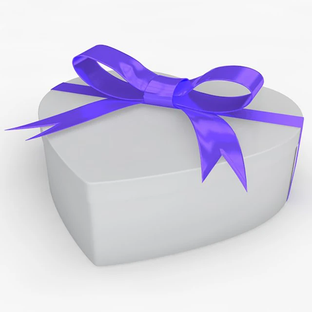 heart gift box realistic model 3D Model .c4d .max .obj .3ds .fbx .stl .blend 