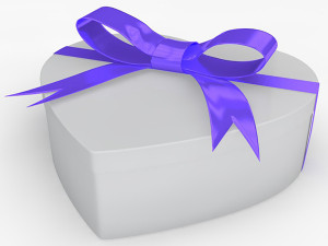 heart gift box realistic model 3D 모델