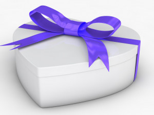 heart gift box realistic model Modelo 3D