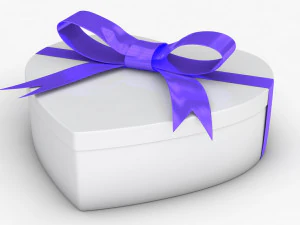 heart gift box realistic model 3D Model