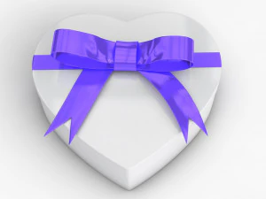 heart gift box realistic model 3D Model