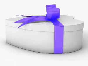 heart gift box realistic model 3D Model