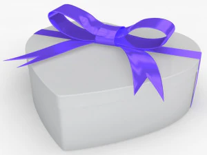 heart gift box realistic model 3D Model