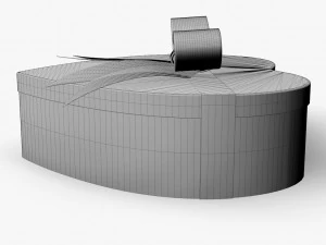 heart gift box realistic model 3D Model