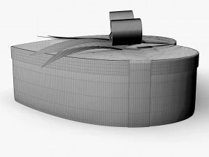heart gift box realistic model 3D Model