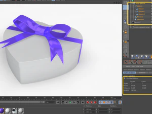 heart gift box realistic model 3D Model
