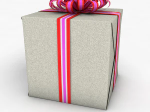 caja de regalo cubo de baja poli Modelo 3D