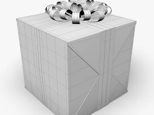 caja de regalo cubo de baja poli Modelo 3D
