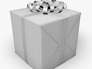caja de regalo cubo de baja poli Modelo 3D