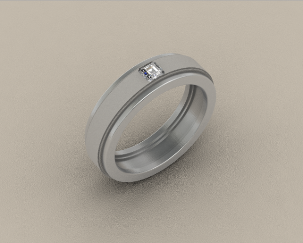 mens ring one stone 3D printmodel .c4d .max .obj .3ds .fbx .stl .blend 
