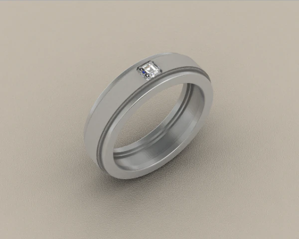 mens ring one stone 3D Print Model .c4d .max .obj .3ds .fbx .stl .blend