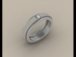 mens ring one stone Model Cetak 3D