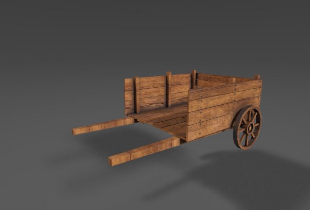 medieval cart 3D Model .c4d .max .obj .3ds .fbx .stl .blend 