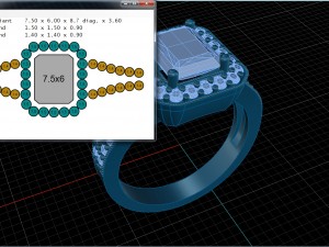 emerald cut gold ring 3D 모델