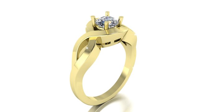 braided gold ring with diamond 3Dモデル .c4d .max .obj .3ds .fbx .stl .blend 