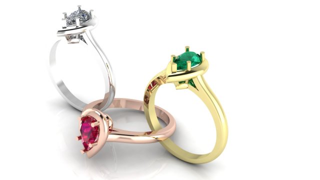 pear cut diamond ring 3D मॉडल .c4d .max .obj .3ds .fbx .stl .blend 