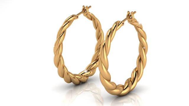 gipsy gold earrings Model 3D .c4d .max .obj .3ds .fbx .stl .blend 