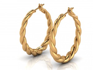 gipsy gold earrings 3D Model