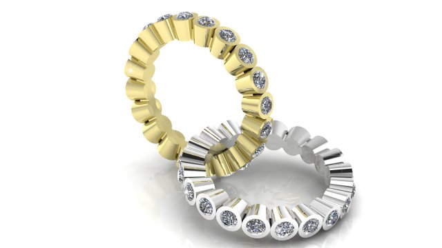 all around eternity gold and diamonds ring 3Dモデル .c4d .max .obj .3ds .fbx .stl .blend 