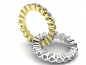 all around eternity gold and diamonds ring 3D Model