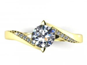 diamond gold ring 3D Model