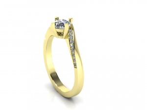 diamond gold ring 3D 모델