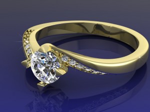 diamond gold ring 3D 모델
