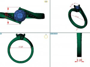 diamond gold ring 3D Model