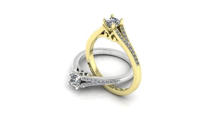 diamonds vintage ring 3D Model .c4d .max .obj .3ds .fbx .stl .blend 
