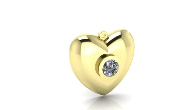 golden heart pendants 3D मॉडल .c4d .max .obj .3ds .fbx .stl .blend 