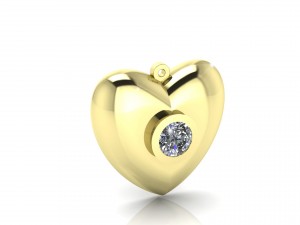 golden heart pendants 3D Model