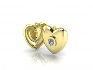 golden heart pendants 3D मॉडल