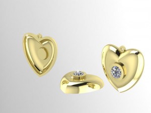 golden heart pendants 3D मॉडल