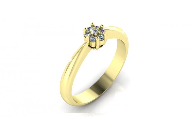 solitaire gold ring 3D Model .c4d .max .obj .3ds .fbx .stl .blend 