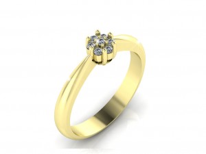 solitaire gold ring Model 3D