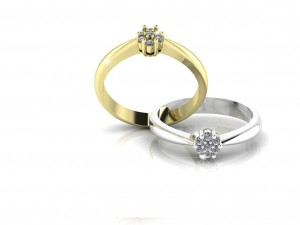 solitaire gold ring 3D Model
