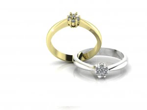 solitaire gold ring 3D Model