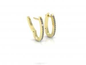 diamonds classic earrings 3D Модель